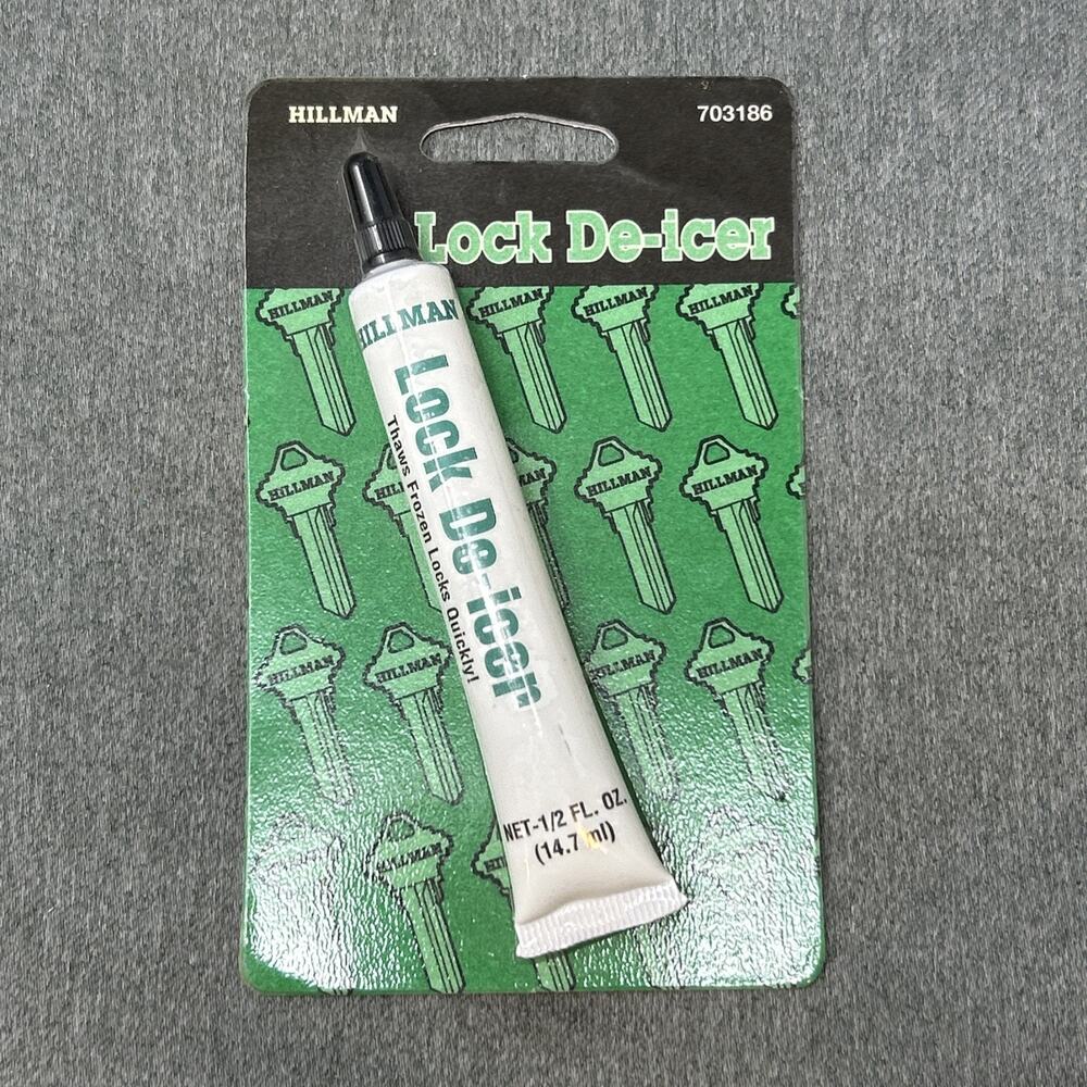 NOS Hillman Lock De-Icer Tube Thaws Frozen Locks Quickly! 1/2 Fl Oz Sealed NEW
